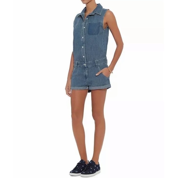 Rag & Bone Sleeveless Open-Back Dumont Romper L - Picture 1 of 9